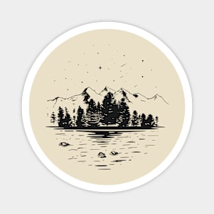 Night in the forest Magnet